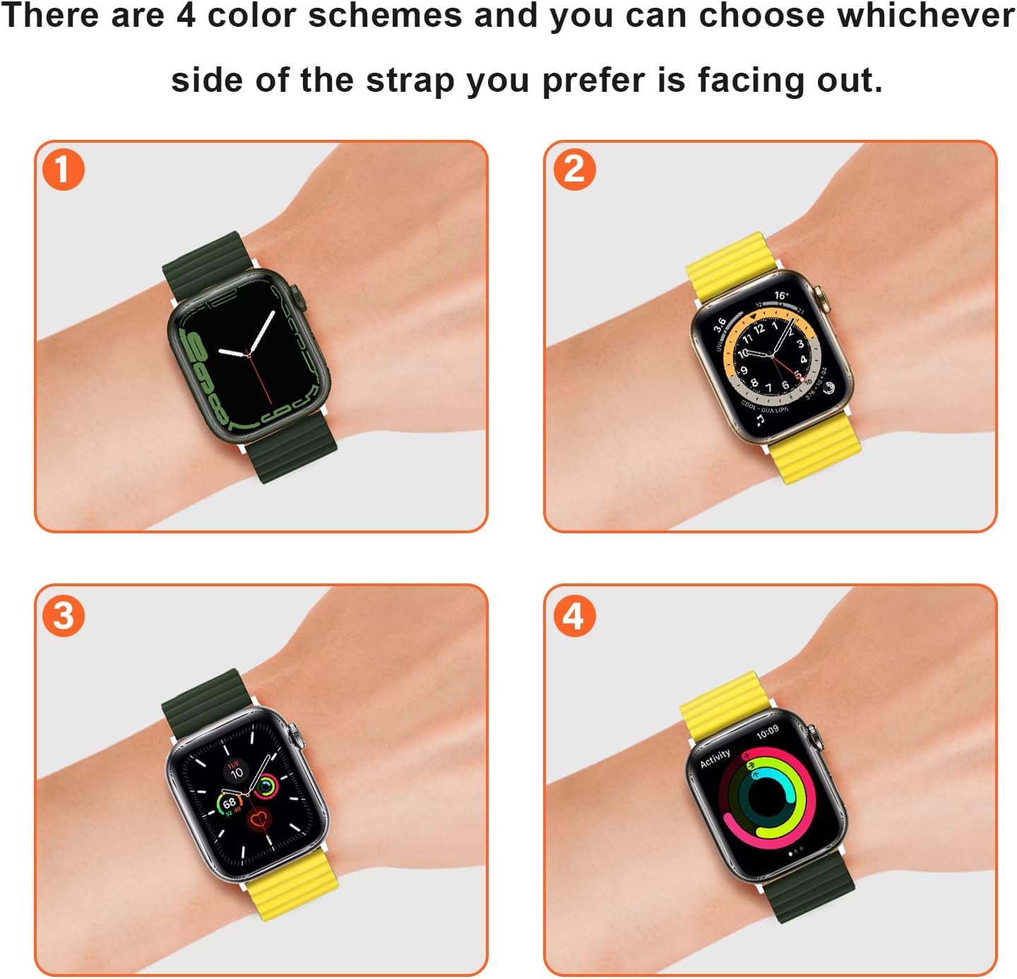 Asli Global Magnetic Band Dual Color For Watch 42/44/45/49mm | Yellow Green Asli Global Magnetic Band Dual Color For Watch 42/44/45/49mm | Yellow Green